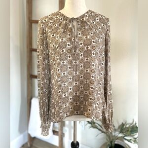 Mossimo Supply Co. Brown Patterned Blouse